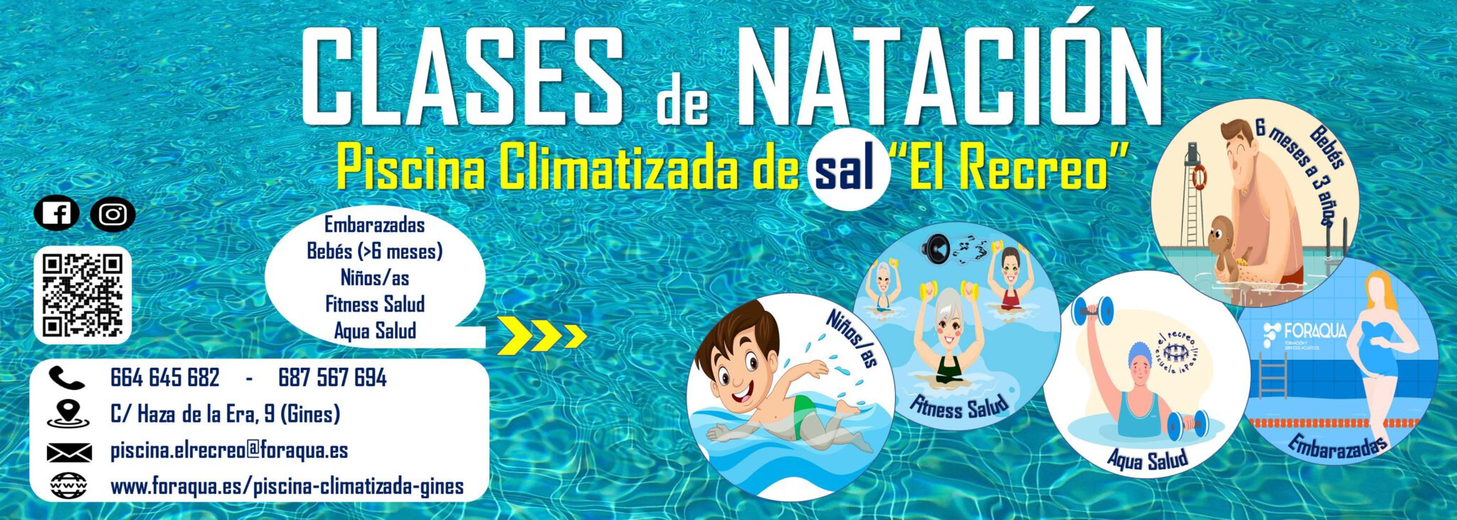 Clases de Natación Gines en piscina Climatizada El Recreo